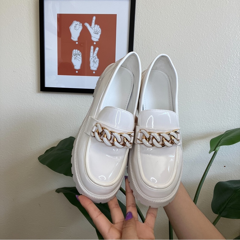 Lattelier chain strap platform loafers